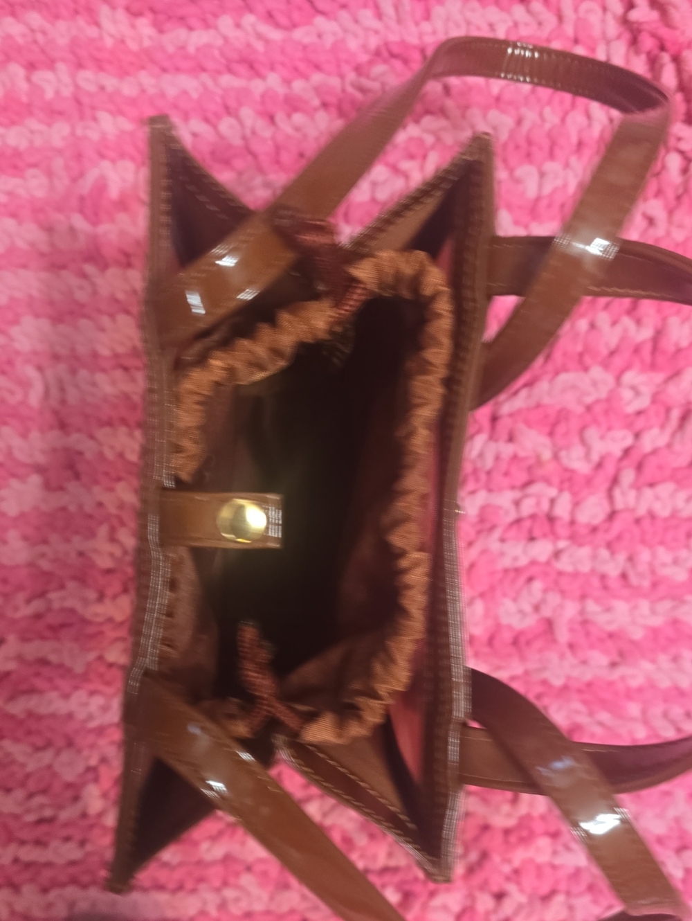 Valentino Garavani Brown Leather & Mesh Top Handle Backpack - Picture 13 of 16
